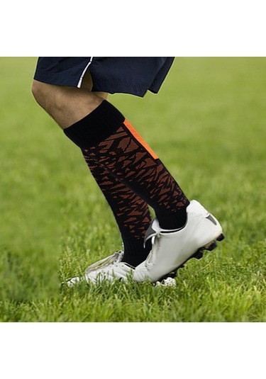 Suntek Futbol Çorabı Diz Yüksek Uzun Tüp Siyah-ve-turuncu Siyah Ve Turuncu Çok Renkli