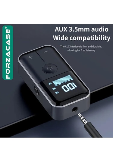 Forzacase Tv, Araç, Bilgisayar Uyumlu 2in1 Aux Bluetooth 5.4 Tf Kartlı Kablosuz Ses Adaptörü - Fc1129
