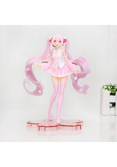 Anime Pink Hatsune Miku Sakura Fügürü 20 Cm