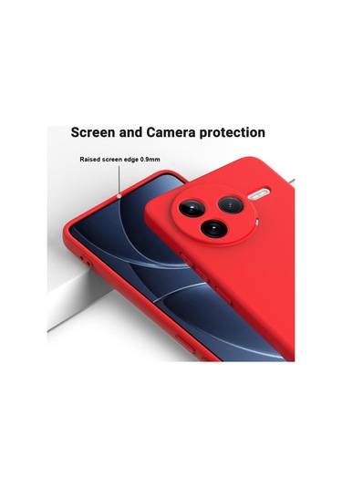 Xiaomi Poco F7 Pro İçin Katı Renk Sıvı Silikon Damlamaz Tam Kapsama Telefon Kılıfı Kırmızı