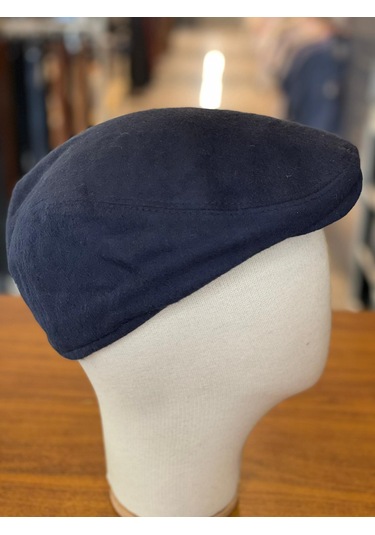 İngiliz London Model Kaşe Kumaş Kasket Şapka Lacivert