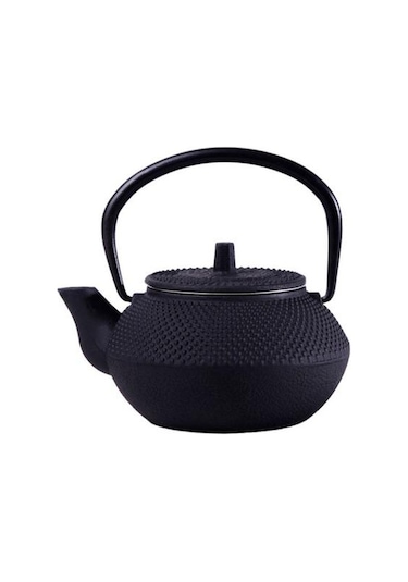 Stil Dökme Demir Kettle Çaydanlık Süzgeci Çay Potu 300ml Siyah Çaydanlıklar Altın