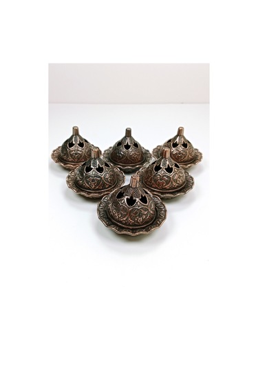 6 Lı Mini Eskitme Osmanlı Temalı Koyu Renk Lokumluk Sunum Diğer