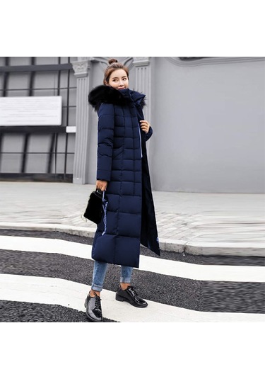 Barbora Günlük Kışlık Tam Boy Şişme Kadın Mont Bt180Lacivert