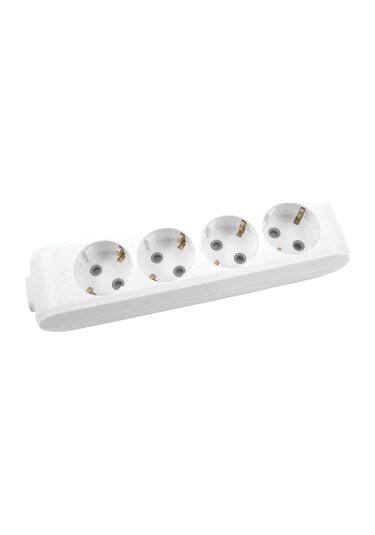 Viko Multi-let 4'lü Grup Priz Topraklı Çocuk Korumalı Klemensli Beyaz - 90113400