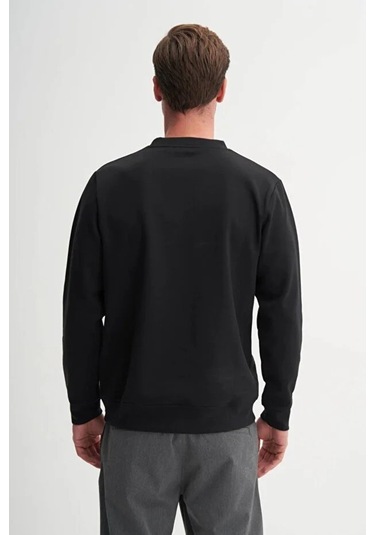 Cazador Caz 53290 Bisiklet Yaka Erkek Siyah Sweat 25 Kış Siyah