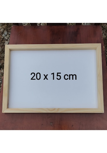 20x15cm Beyaz Ahşap Çerçeveli Pano Camsız - Arkalık Sabit