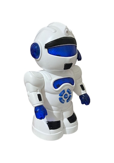 Robot Çarp Dön Sesli Işıklı 15 Fonksiyonlu Robot 25 Cm Mavi
