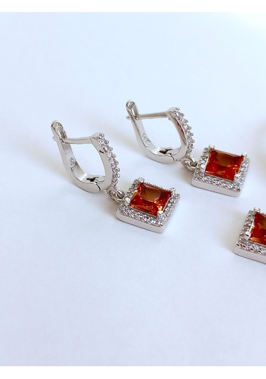 Gümüş Zultanit Sultan Taşlı Tasarım Kolye Küpe Yüzük Kadın Set 14