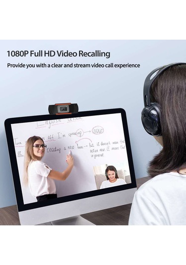 Samdoo 1080p Hd Webcam Usb 2.0 İle Gürültü Azaltıcı Mikrofon, Otomatik Tespitli Pc Kamera, 1.5m Kablolu, Cmos Sensör, Win10 Uyumlu