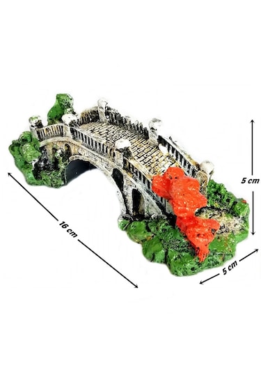 Taş Köprü Akvaryum Dekoru 16 Cm - Fuşya
