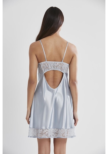Pierre Cardin 4075 Saten Sabahlıklı Gecelik Takım - Mist Mist