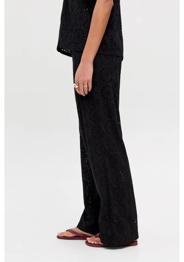 Jjxx Kadın Jxmıllıe Dantel Detaylı Elastik Bel Bantlı %100 Pamuk Pantolon 12271700 Siyah Siyah