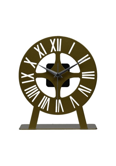 Roma Model Metal Lazer Kesim Akar Sessiz Mekanizmalı Masa Saati Gold