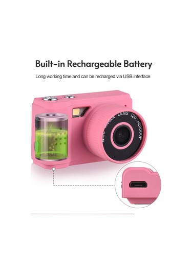 Tenfowee Pembe Mini Kamera: 1080p Video Kaydı Ve Fotoğraf Çekimi, Dahili Batarya, 1920x1080 Çözünürlük, 30fps, Tf Kart Desteği