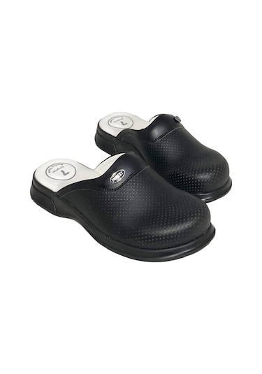 7 Noktalı Ortopedik Unisex Doktor-Aşçı Sabo Terlik Siyah