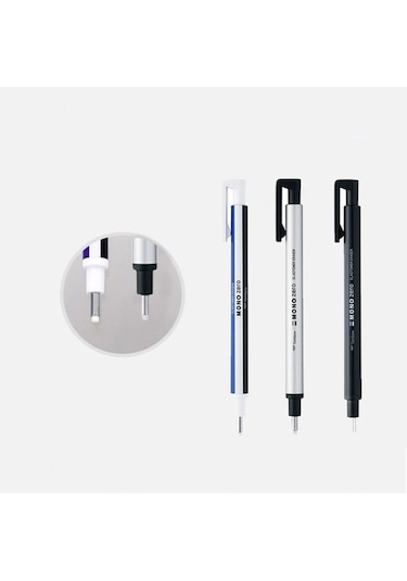 Tombow Mono Zero Kalem Silgi 2.3 Mm Yuvarlak Uç-Renk Seçenekli Çizgili
