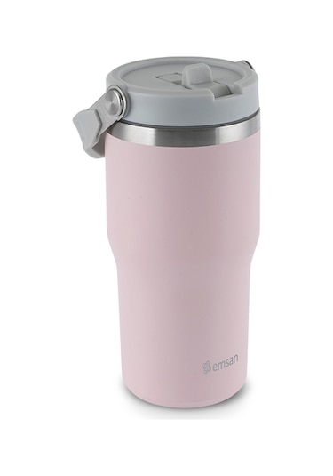 Emsan Star Ice Pipetli Çelik Sızdırmaz Termos Pembe 550 Ml Pembe