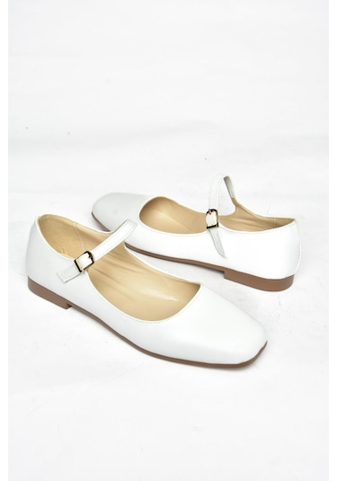 Fox Shoes S726252509 Beyaz Kadın Babet Beyaz