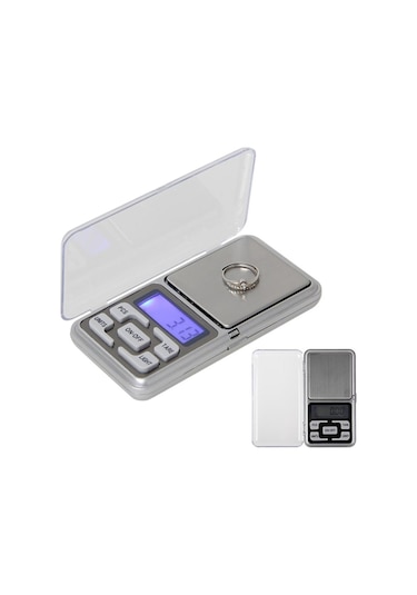 Dijital Hassas Elektronik Cep Terazi Tartı 500 Gr 0.01 Gr Hassasiyet 4741 Antrasit - Mavi - Siyah