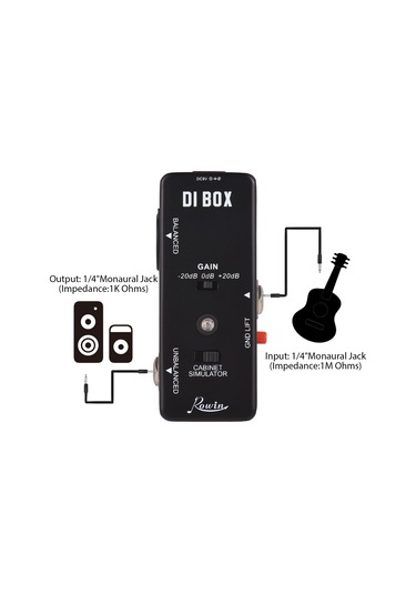 Ruicoo Rowın Lef331 Elektro Gitar Dı Box Efekt Pedalı - Düşük Distorsiyon, Denge/denge Olmayan Çıkış, Tam Metal Kasa
