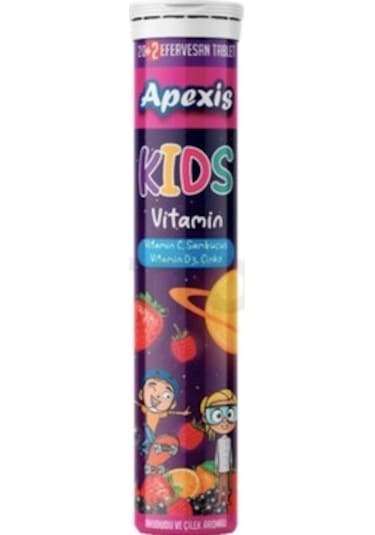Apexis Kids Vitamin 22 Efervesan Teblet