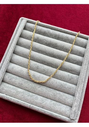 Burgu Zincir Kadın Kolye- Altın Kaplama A+ Kalite Alaşım 70 Cm Zincir Altın