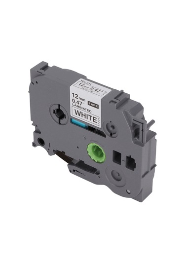 Yunboo 12mm Su Geçirmez Etiket Bantı 8m - Brother Pt-e100/d210/d450 Uyumlu - Beyaz Üstü Siyah Yazı - Dayanıklı Yapı - Pe Poşetli 1 Adet 1