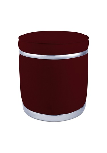 Zerafet Silver Kaplama Luxery Puf-bordo Babyface Kumaş Pofuduk Oturma Pufu&makyaj Pufu&bench