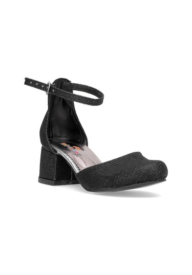 Elit Yb-f-karnıyarık-25y Filet Kız Çocuk Klasik Topuklu Ayakkabı Siyah Siyah