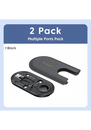 Toockitoocki 3a Tip C Hızlı Şarj Kablosu & Kablosuz Şarj Cihazı İle Çok Fonksiyonlu Taşınabilir Setblack90 Cm