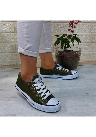 Fiyra 554 Haki Kısa Unisex Sneaker Keten Spor Ayakkabı 001