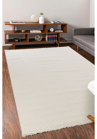 Bukleli Yumuşak Shaggy Modern Halı Yolluk Oturma Odası Salon Koridor Çocuk Odası Mutfak Halısı Krem
