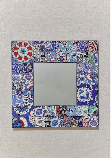 Pasabahce İznik Çini Karolu Ayna 30x30 Cm 30x30 Cm - 1 Adet Cok Renkli
