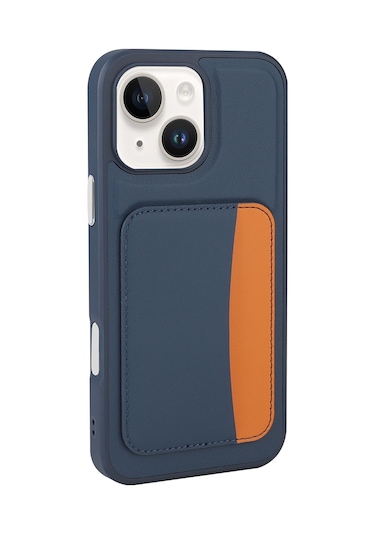 Thegencoo Apple, Uyumlu iPhone 13 Kılıf Kartlıklı Zore X-kart Silikon Kapak - Siyah