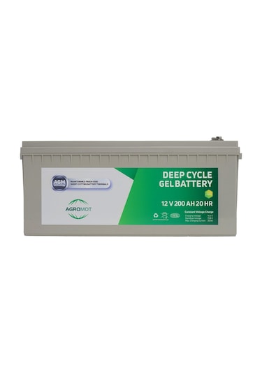 Agromot 12 V 200 Ah Jel Akü Deep Cycle Nano Carbon Agm Battery