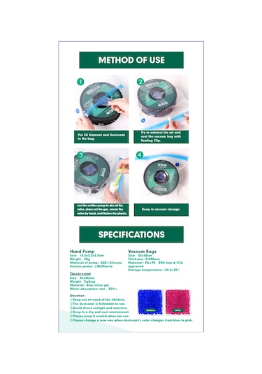 Esun Evacuum Kit (Filament Saklama Kiti)