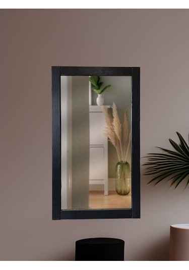 Siyah Ahşap Çerçeve Ayna ,boy Hol Antre Ayna64x37 Siyah