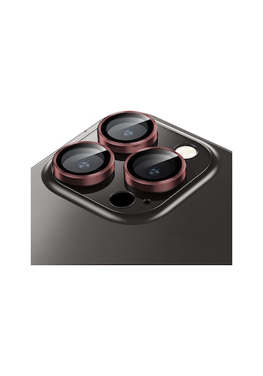 Buff Iphone Uyumlu 15 Pro Max / 15 Pro Uyumlu Kamera Metal Lens Koruyucu Bordo