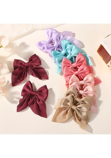 Willowhaven 2'li Paket Şık Kurdeleli Saç Aksesuarları - Burgundy Renk, Tüm Saçlar Ve Durumlar İçin Bordo Rengi