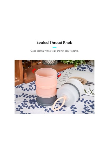 Yaozixa Mavi Bebek Süt Tozu Dağıtıcı - 4 Bölmeli 50g Her Bölme - Yiyecek Grubu Pp Malzeme - Taşınabilir Konik Açık