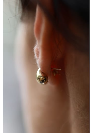 14 Ayar Altın 1 Cm Göz Yaşı Damla Küpe