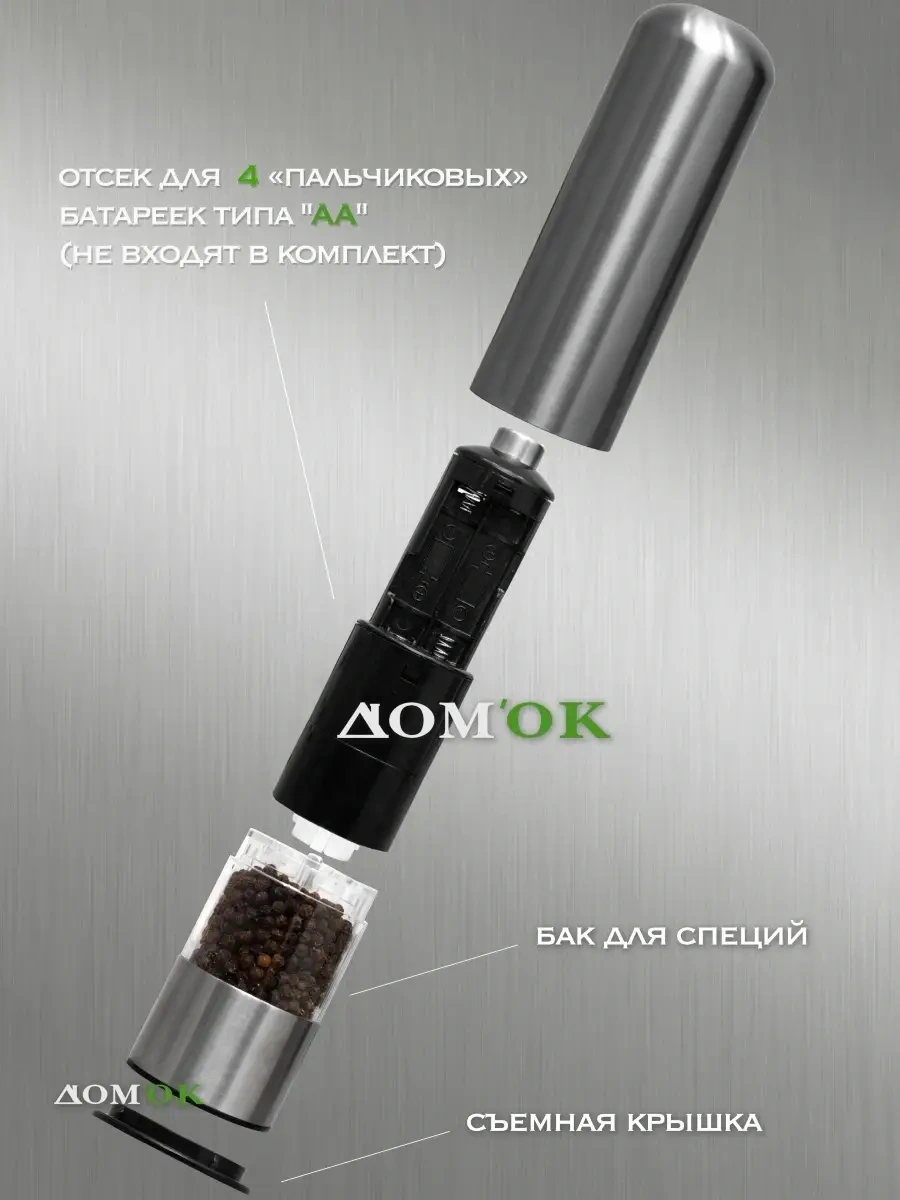 Domkoff Elektrikli Baharat Değirmeni 42784301 Gri