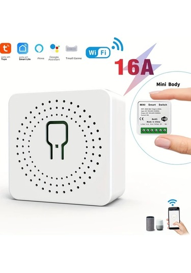Xuweiwei Mini Akıllı Anahtar 16a 2 Adet Tuya Akıllı Hayat Uygulaması İle Kontrol Duvara Monteli Kablosuz Işık Anahtarı Ses Ve Uzaktan Kontrol