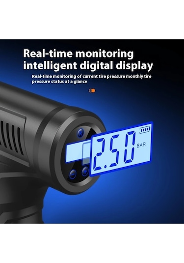 Xuweiwei Kablosuz Modeli Lastik Şişirme Taşınabilir Hava Kompresörü 150psı Dijital Basınç Ölçerli Araba Bisiklet Motosiklet Pompası