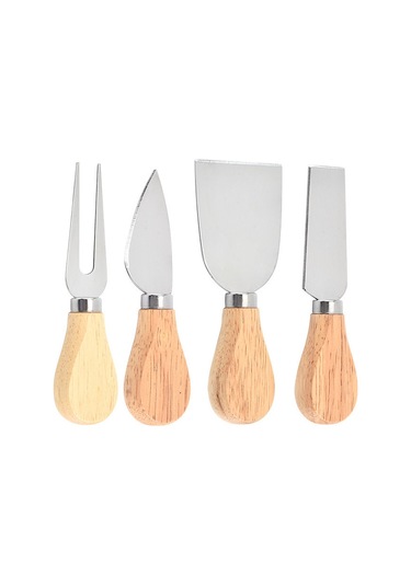 Moveevo 4'lü Peynir Bıçağı Seti: Gövde Ahşap/çelik, Yumuşak-sert Peynirler İçin Uygun, Parti Ve Misafirleriniz İçin Mükemmel Diğer