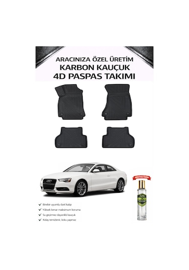 Audi A5 2015 Model Aracınıza Özel Karbon Kauçuk Paspas Takımı