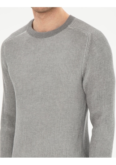 Pierre Cardin Erkek Açık Gri Melanj Kazak /triko 50297117-vr091 Açık Gri Melanj