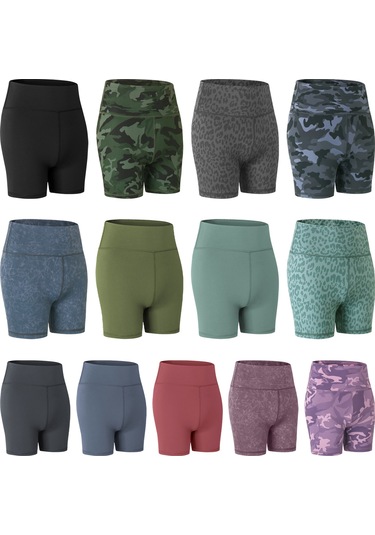 Gajeena Kadın Spor Şortu - Yüksek Bel, Nefes Alabilir, Esnek Ve Ter Emici, Koşu & Fitness İçin Ordu Yeşili