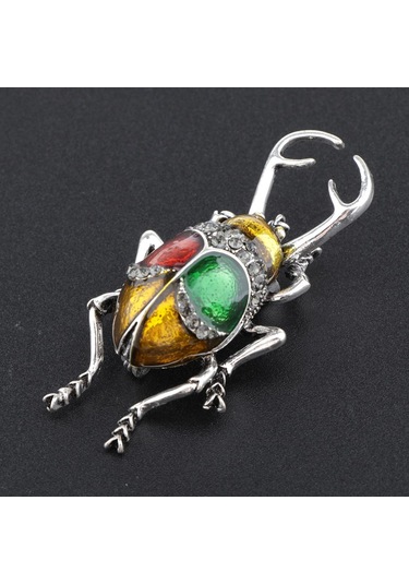 Suntek Zarif Böcek Broş Emaye Yaka Pin Rozeti Moda Takı Sarı-l Sarı L Çok Renkli